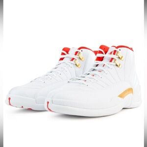 Jordan Athletic Shoes White Red Gold